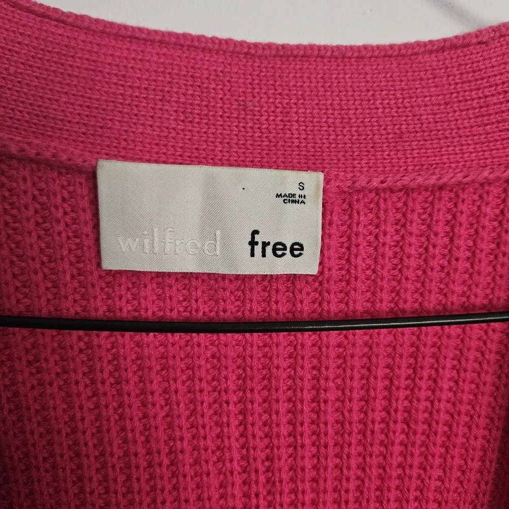 Wilfred Free Pink Merino Wool Unwind Cardigan Size S - Picture 6 of 10